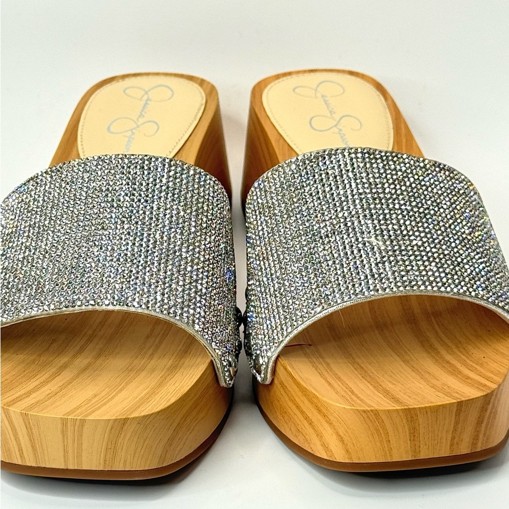 JESSICA SIMPSON JS-REXILE SILVER SHIMMER SAND SANDALS SIZE 6.5 M - NEW - Picture 3 of 11